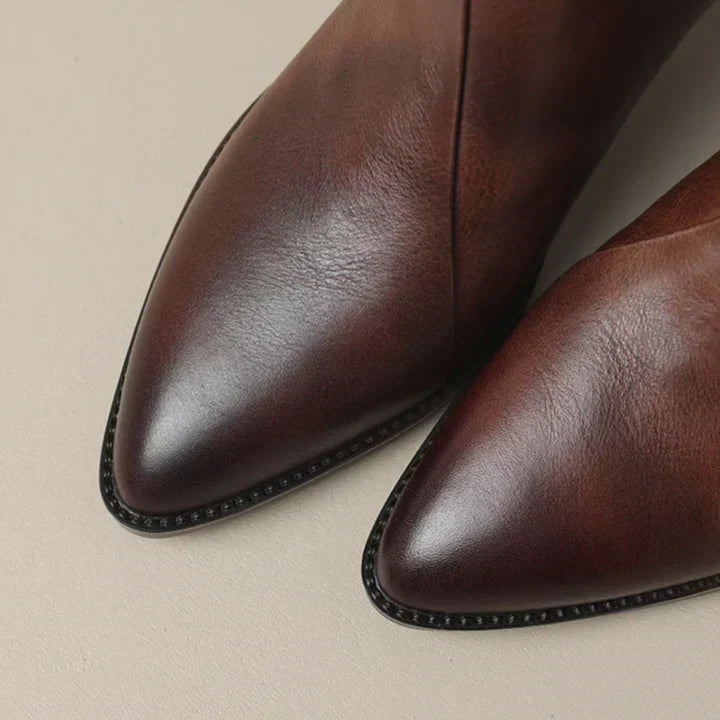 R&B | Damenstiefelette Aus Leder mit Blockabsatz