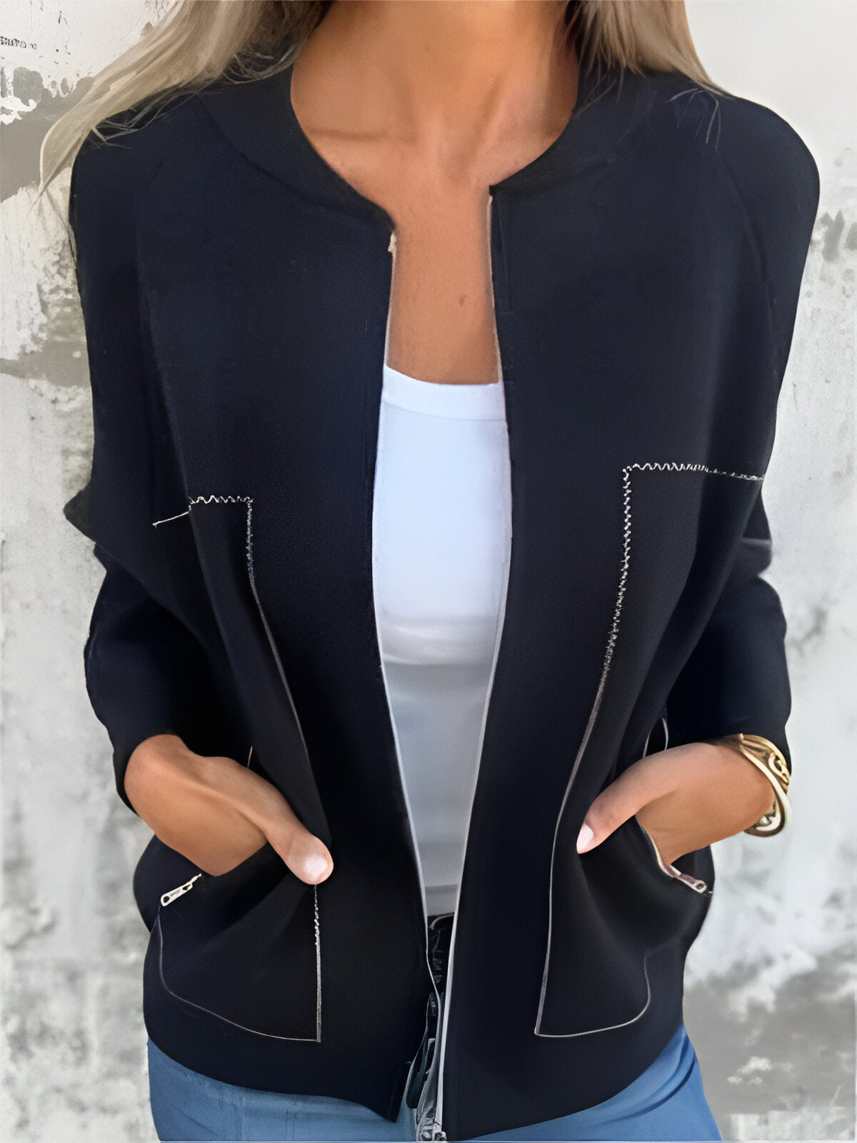 R&B | Casual Langarm Reißverschlussjacke