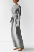 R&B | Leinen Wickel Maxikleid