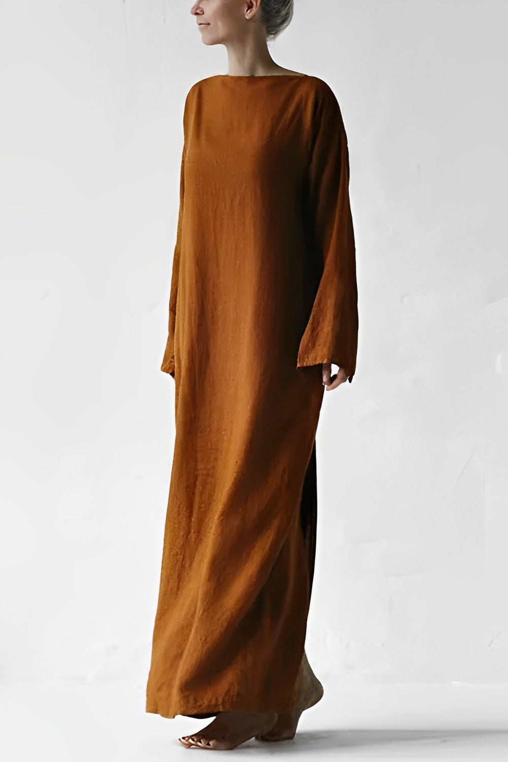 R&B | Leinen Wickel Maxikleid