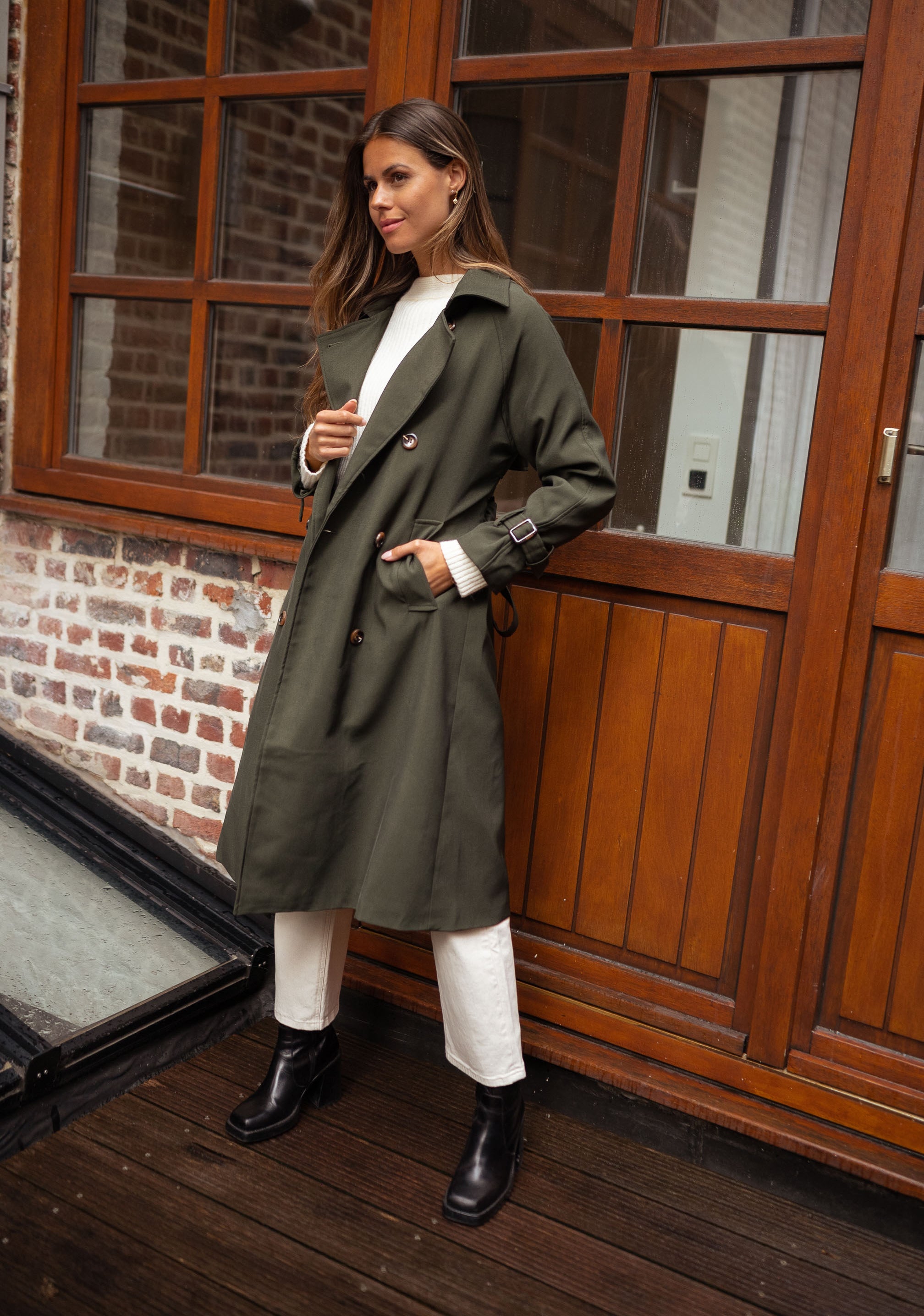 R&B | Damen Doppelreiher Langmantel