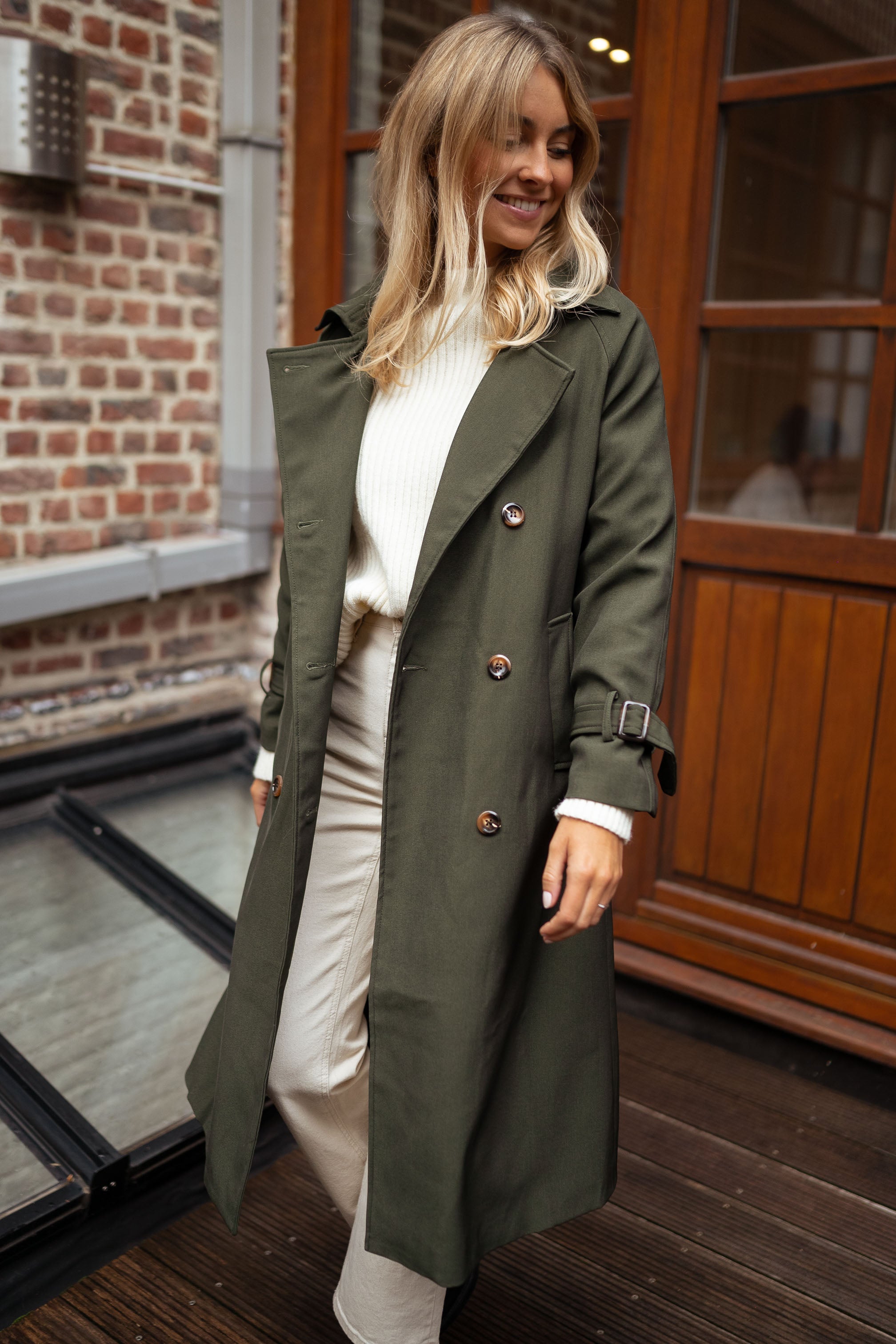 R&B | Damen Doppelreiher Langmantel