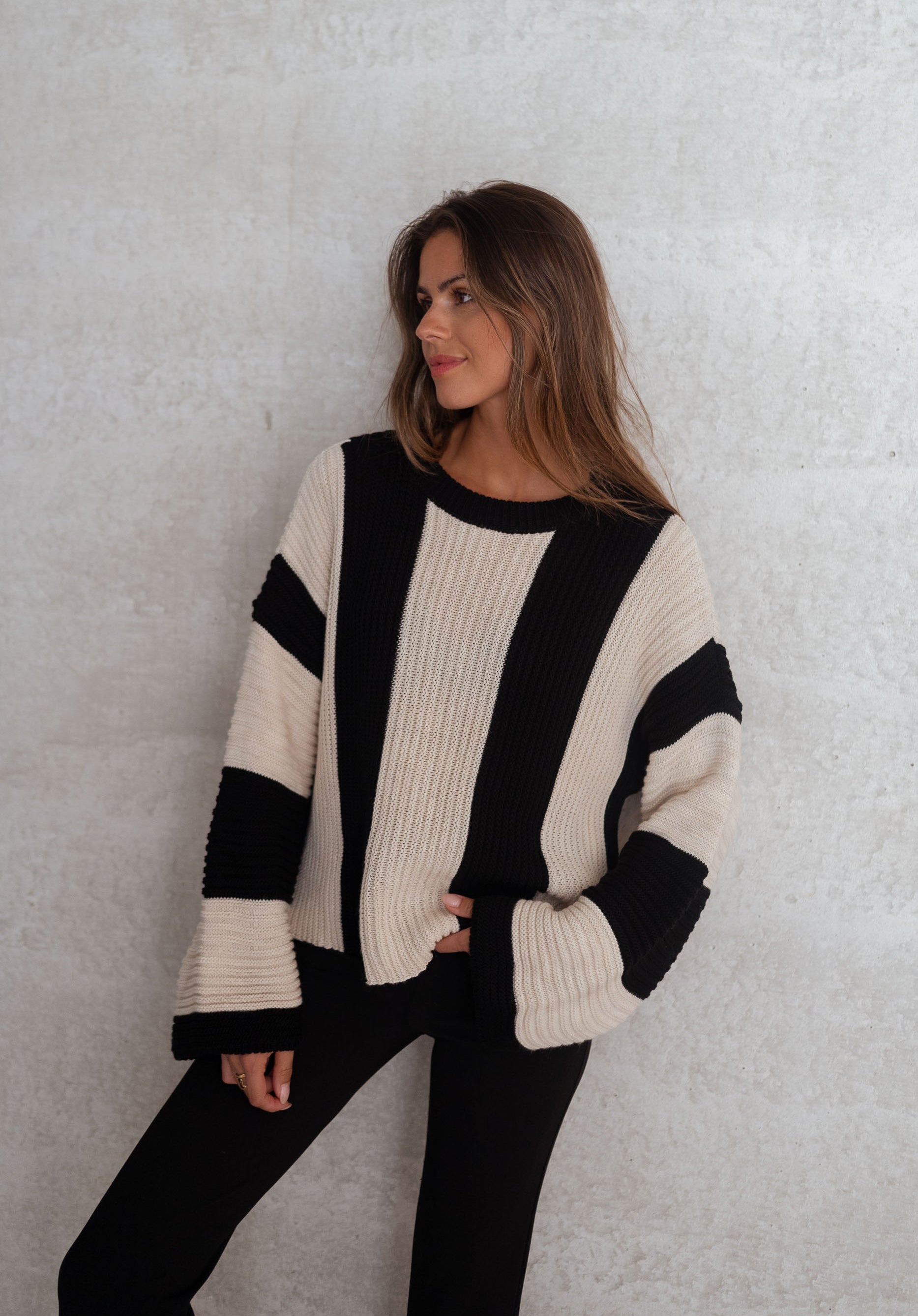 R&B | Gestreifter Damen Strickpullover