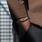 R&B | Schlankes Silberarmband mit Gehämmertem Muster für Herren