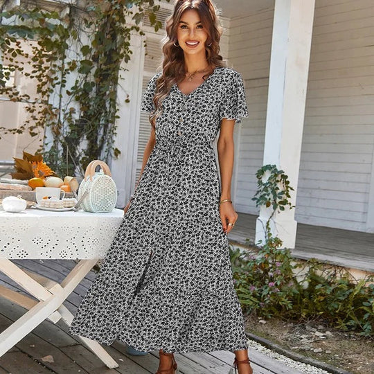 R&B | Blumenkleid mit Rüschenärmeln