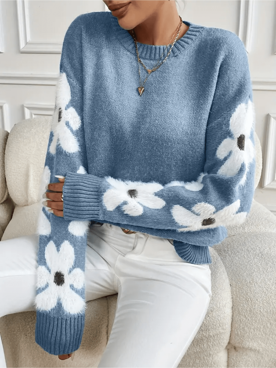 R&B | Bequemer Sweatshirt mit floralem Muster