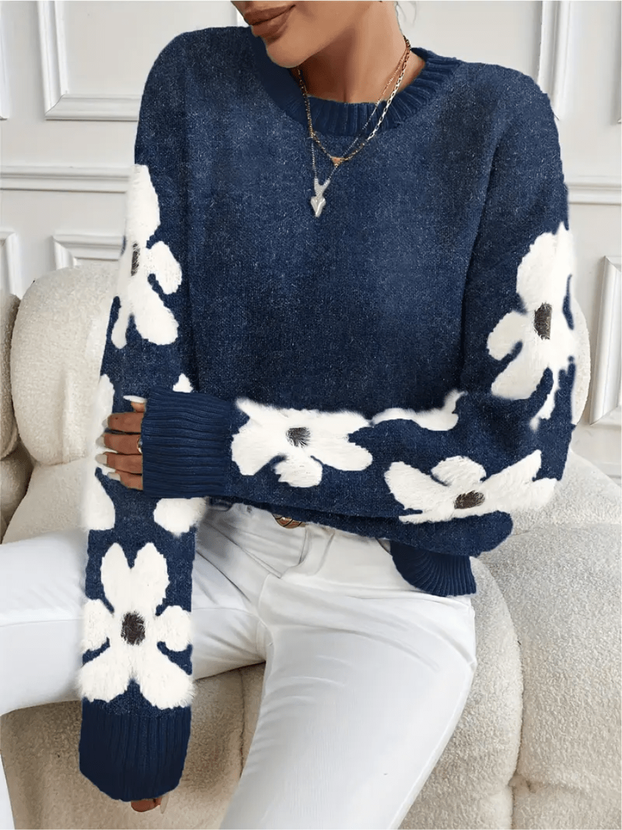 R&B | Bequemer Sweatshirt mit floralem Muster