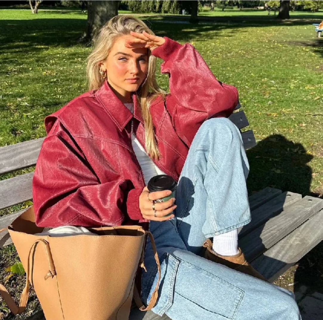 R&B | Herbstjacke mit Reißverschluss und Rippbündchen