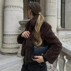 R&B | Fake Fur,Mäntel mit Kragen, Braun Pelzlook