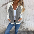 R&B | Jacke mit Denim,Front und Strickärmeln, Casual