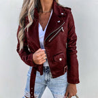 R&B | Kurze Herbstjacke mit Gürtel und Reißverschluss