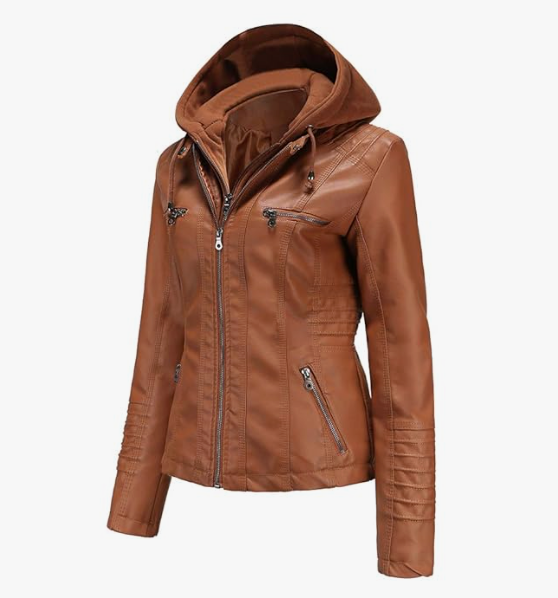 R&B | Kurze Herbstjacke mit Kapuze und Reißverschlüssen