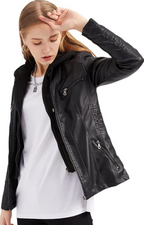 R&B | Kurze Herbstjacke mit Kapuze und Reißverschlüssen