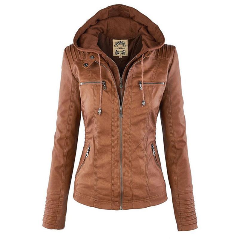 R&B | Kurze Herbstjacke mit Kapuze und Reißverschlüssen