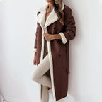 R&B | Lange Jacke, Gürtel und Fleecefutter