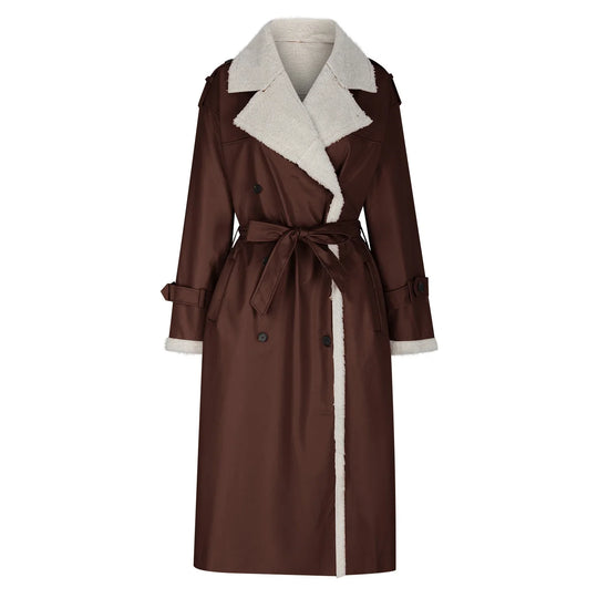 R&B | Lange Jacke, Gürtel und Fleecefutter