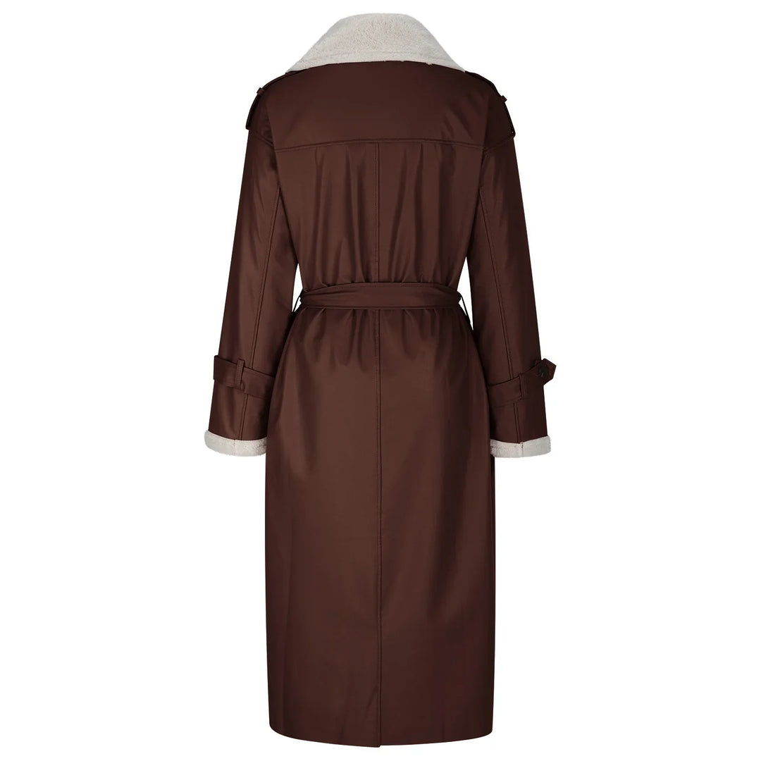 R&B | Lange Jacke, Gürtel und Fleecefutter