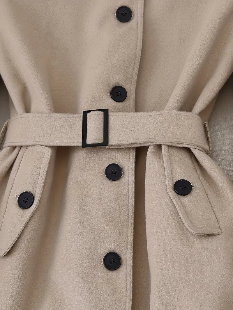 R&B | Langer Trenchcoat, Knittedesign