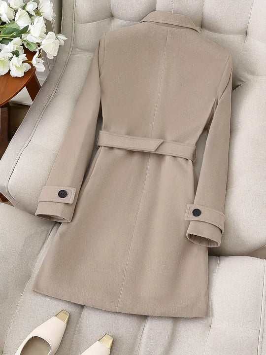 R&B | Langer Trenchcoat, Knittedesign