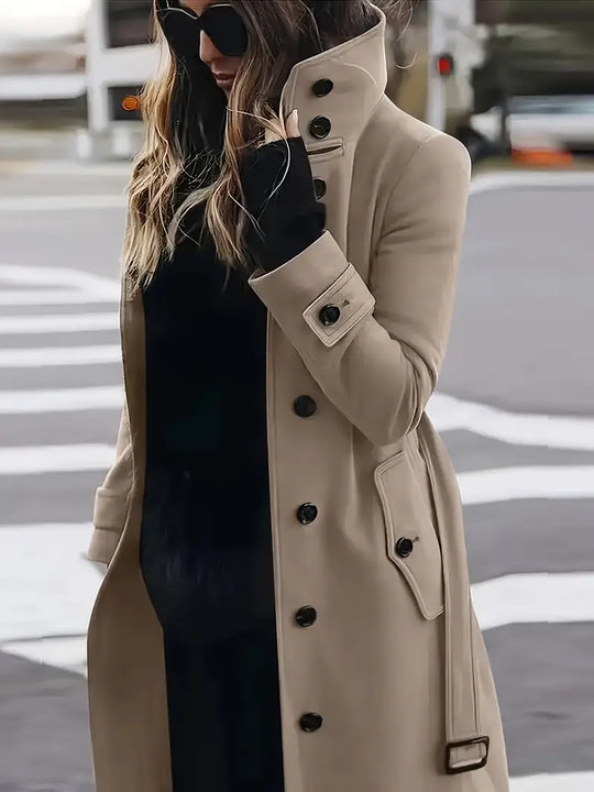 R&B | Langer Trenchcoat, Knittedesign