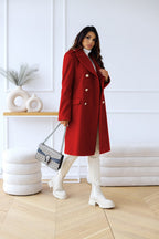 R&B | Langer Trenchcoat mit Knopverschluss und Schmaler Passform
