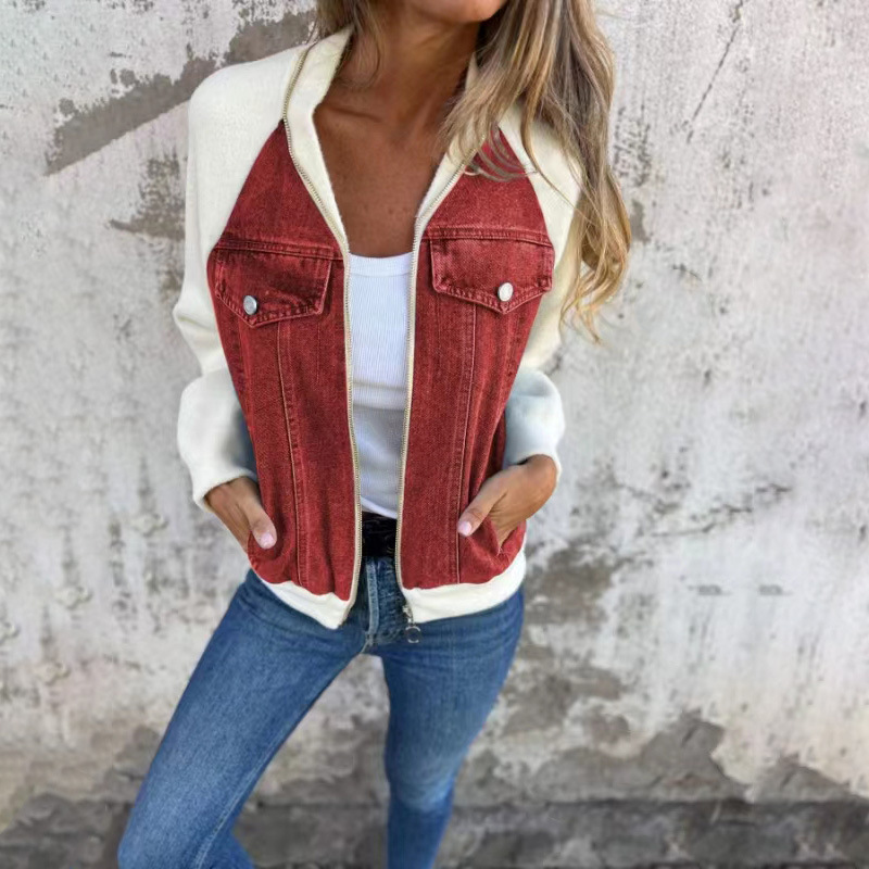 R&B | Übergangsjacke mit Denimfront und Reißverschluss