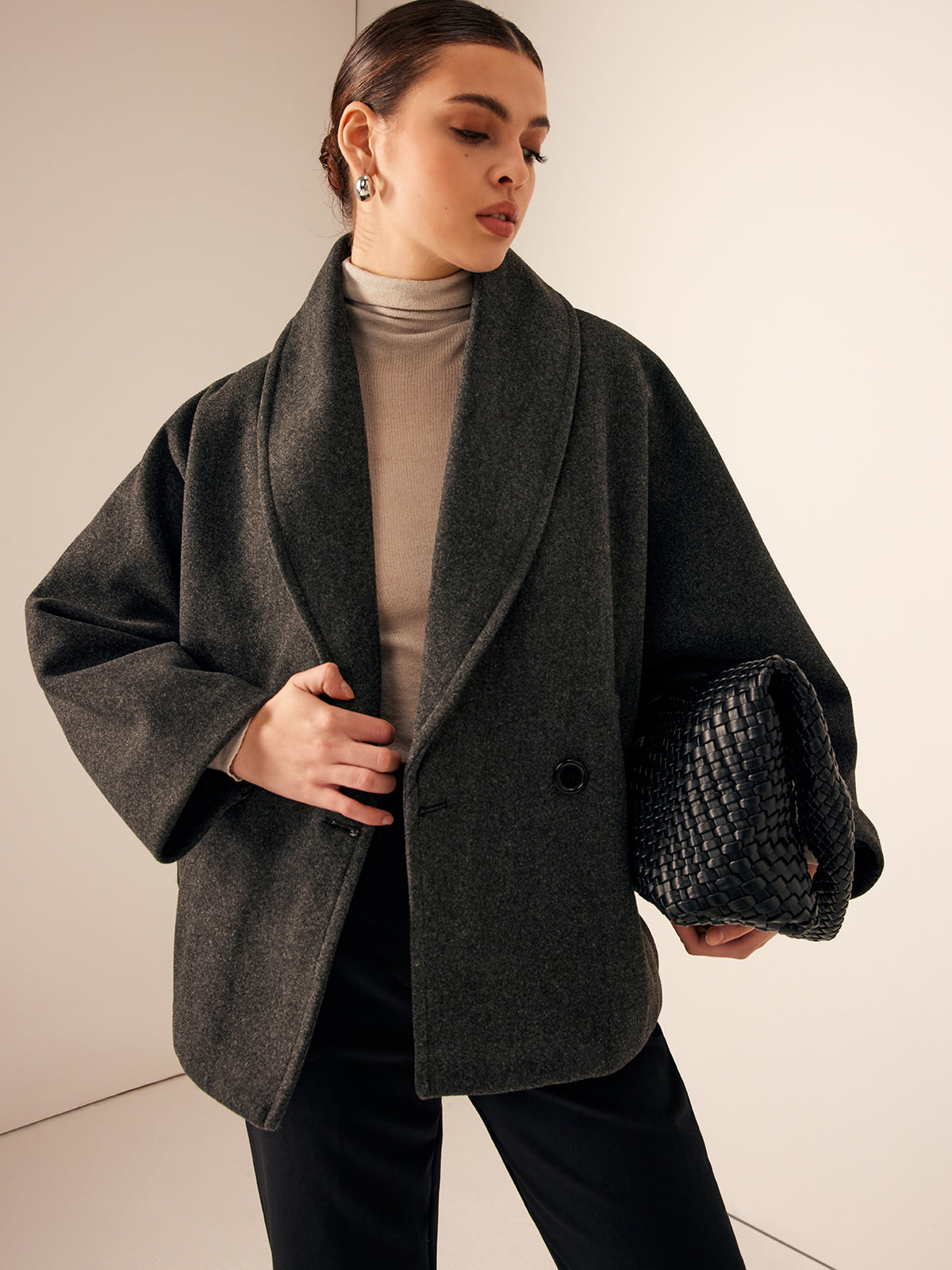 R&B | Übergröße Herbstjacke mit Schalkragen