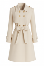 R&B | Trenchcoat mit Gürtel und Doppelknopfverschluss