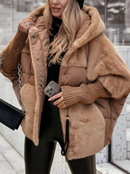 R&B | Winterjacke Gefüttert Übergröße, mit Kapuze und Rippe
