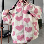 R&B | Winterjacke Fleece Futter, Herzprint