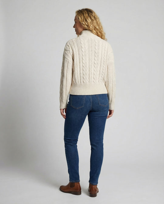 Damen Strickjacke mit hohem Kragen und Reißverschluss R&B