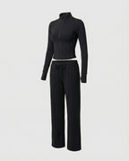 Damen Eisseide Sonnenschutz Set Slim Fit Sportanzug mit Kapuze