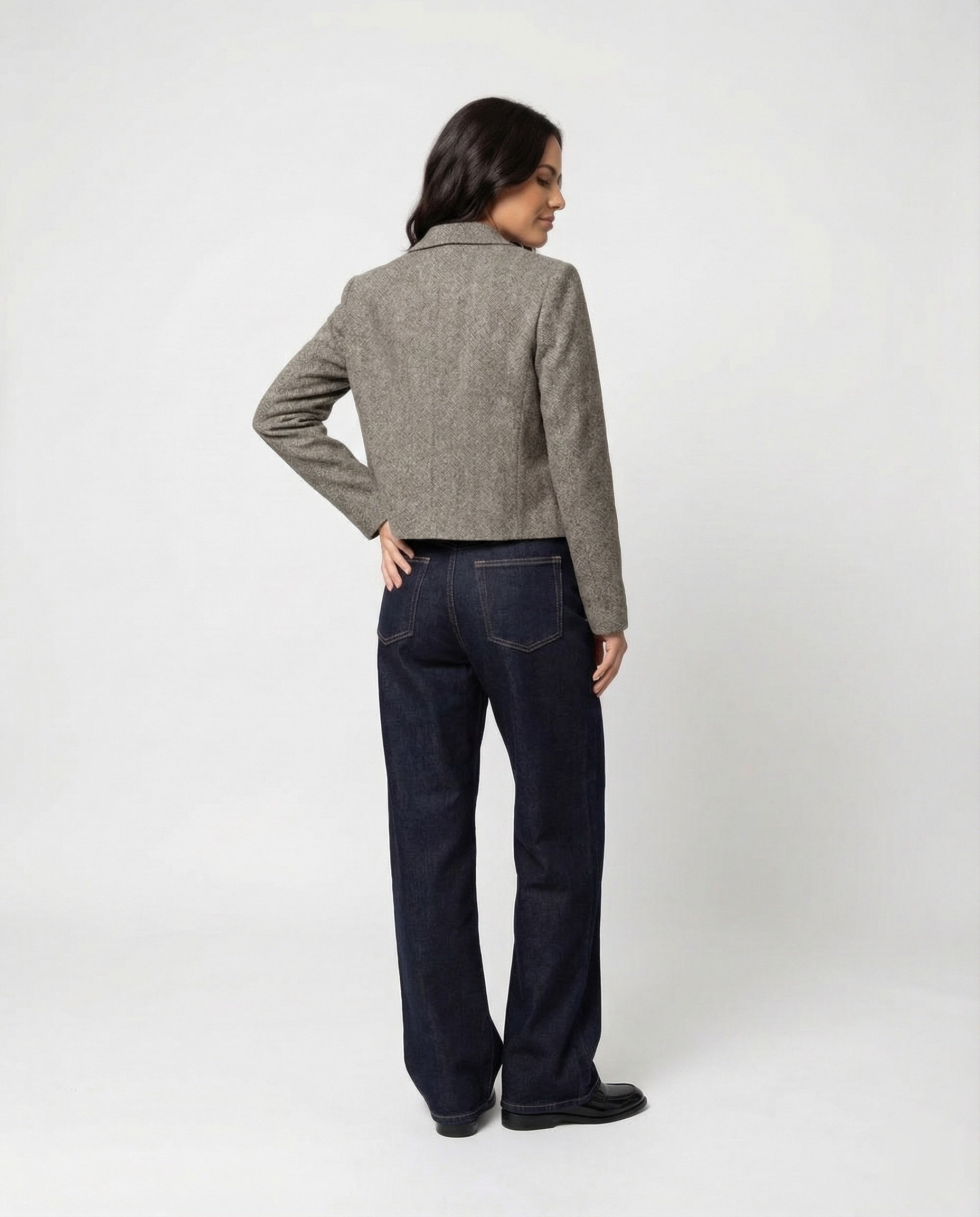 Damen High Waist Denim Hose
