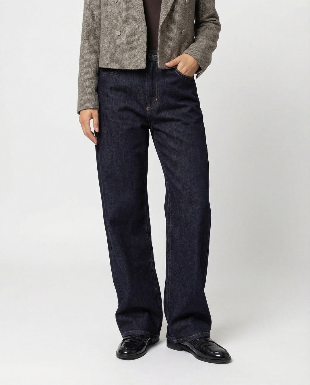 Damen High Waist Denim Hose