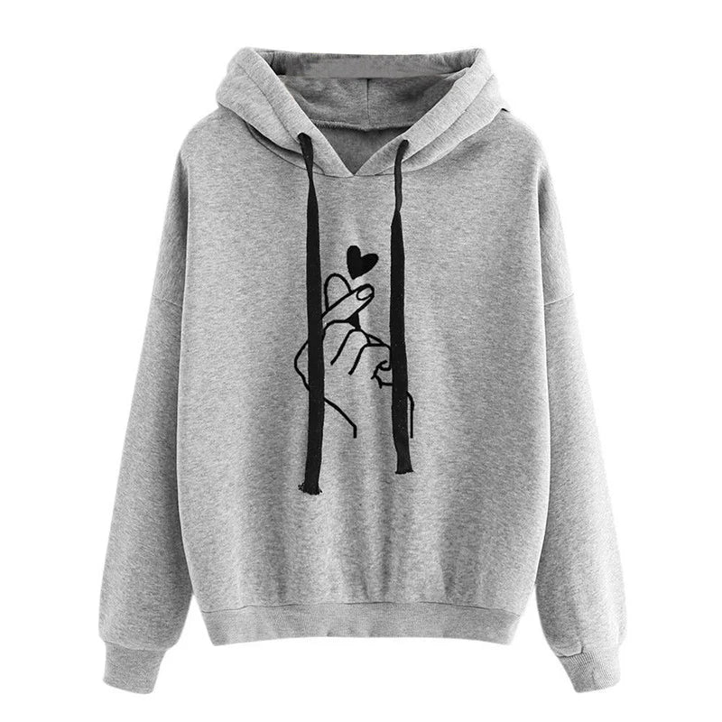 R&B | Hoodie Aus Fleece mit Fingerherz-Motiv
