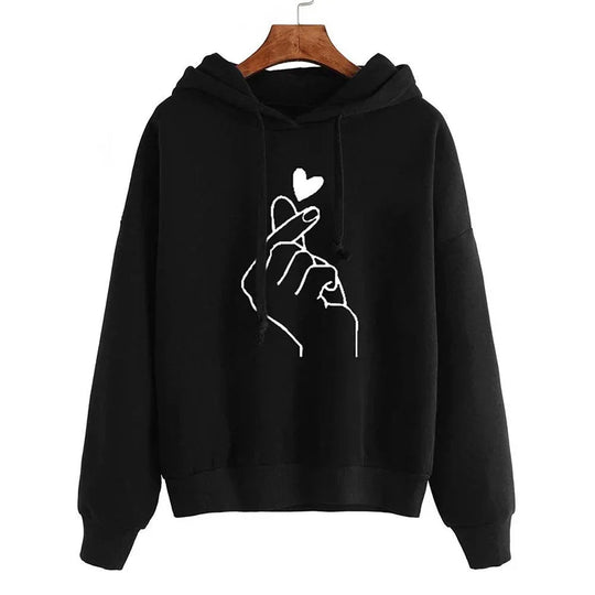 R&B | Hoodie Aus Fleece mit Fingerherz-Motiv