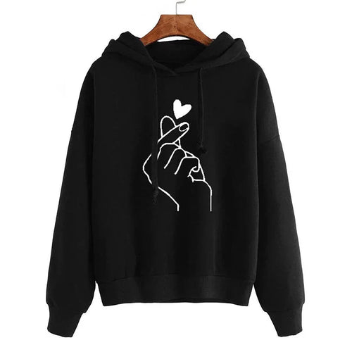 R&B | Hoodie Aus Fleece mit Fingerherz-Motiv