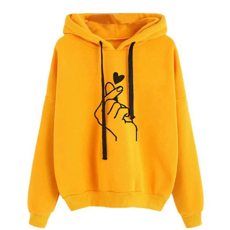 R&B | Hoodie Aus Fleece mit Fingerherz-Motiv
