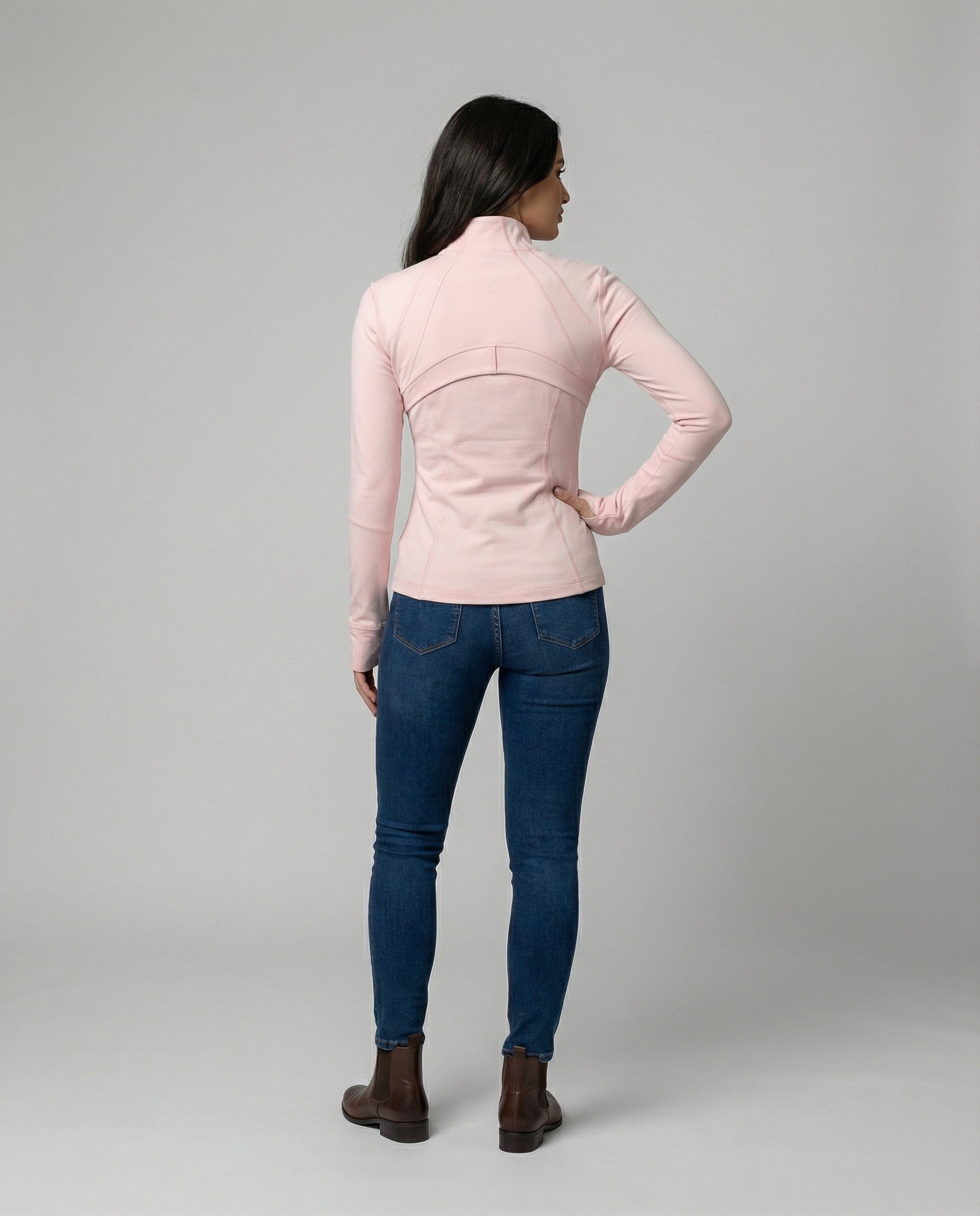Damen Sonnenschutzjacke aus Eisseide für Yoga Fitness und Sport Slim-Fit
