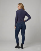 Damen Strickjacke Slim Fit Doppel-Reißverschluss Stehkragen Frühling