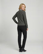 Damen Strickjacke im American Style mit abnehmbarem Polo-Kragen