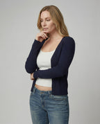 Damen Strickjacke mit Knöpfen und modisches Camisole Set