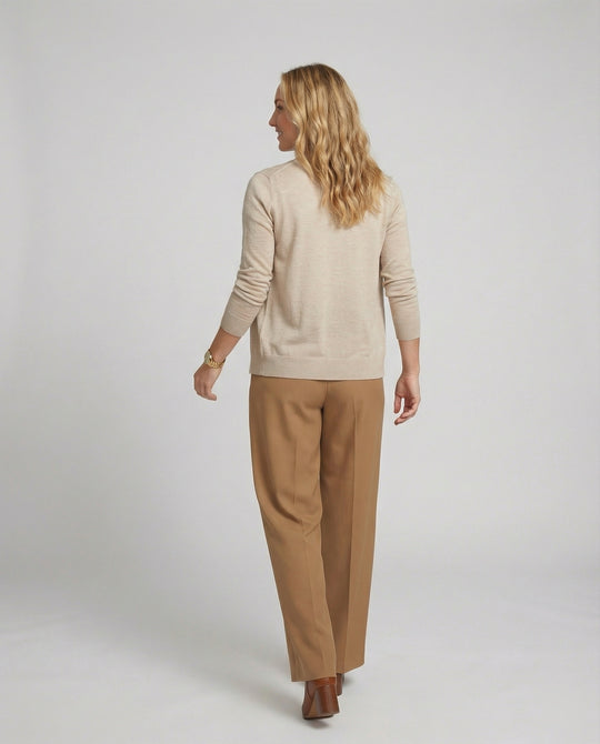 Damen Trend Strickjacke Damen leichte Feinstrickjacke mit V-Ausschnitt und dezentem Knopfverschluss