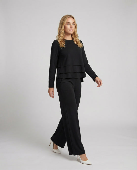 Damen Weiße Strickjacke Polo Stil Zweiteiliges Lounge-Set mit weitem Hosenbein und Oversize-Oberteil R&B