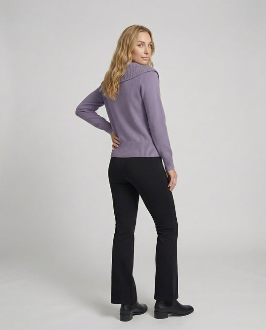 Feinstrickpullover mit weitem plissiertem Matrosenkragen und Rippbund R&B