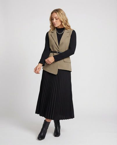 Zweiteiliges Midikleid mit taillierter Blazer-Weste