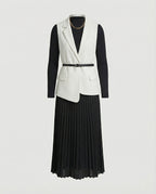 Zweiteiliges Midikleid mit taillierter Blazer-Weste