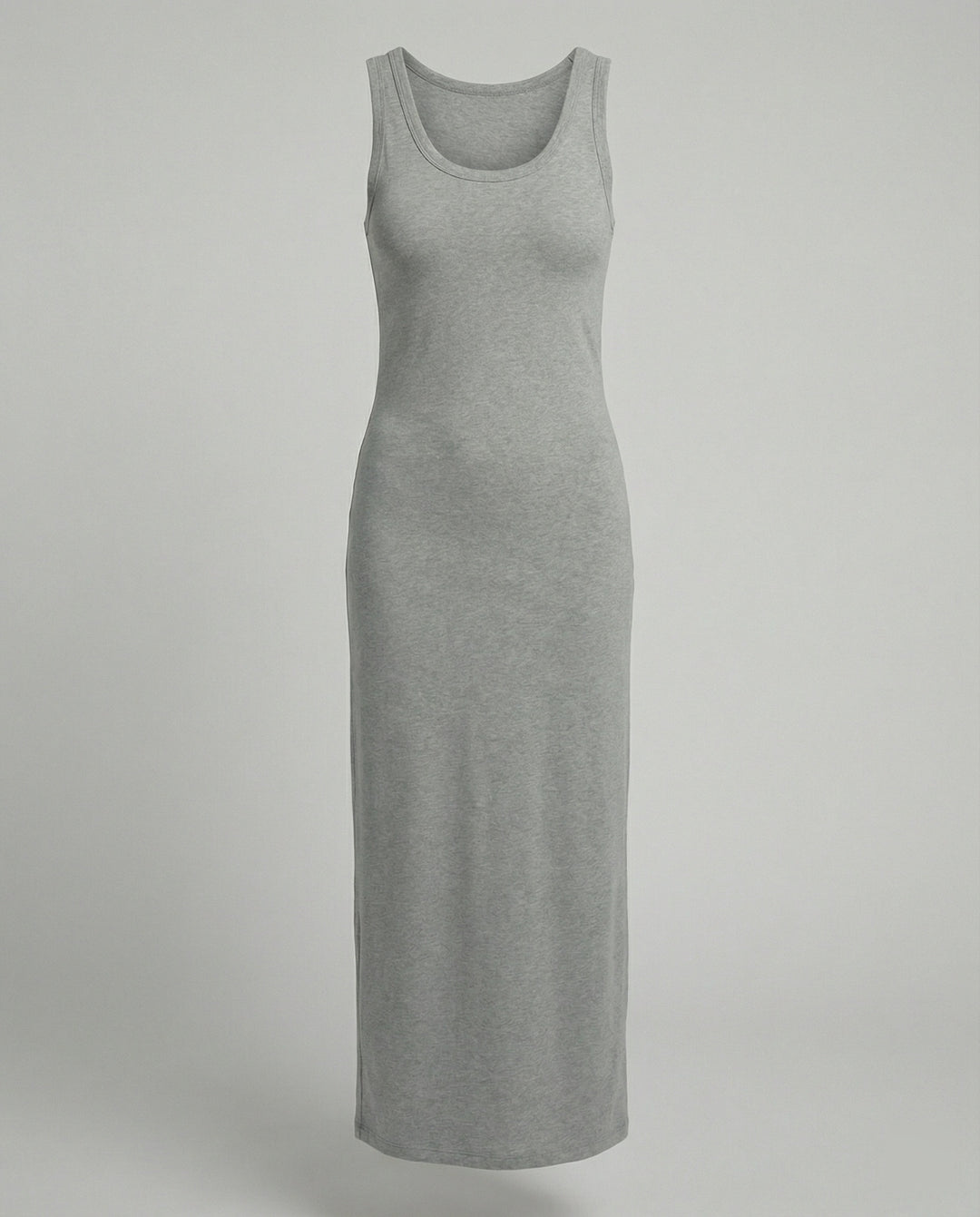Ärmelloses figurschmeichelndes Maxikleid aus weichem Baumwolljersey mit Rundhalsausschnitt R&B