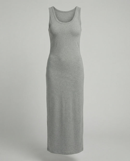 Ärmelloses figurschmeichelndes Maxikleid aus weichem Baumwolljersey mit Rundhalsausschnitt R&B