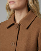Elegante Wolljacke mit übergroßem Kragen, weiter Schnitt und diagonaler Strickstruktur R&B